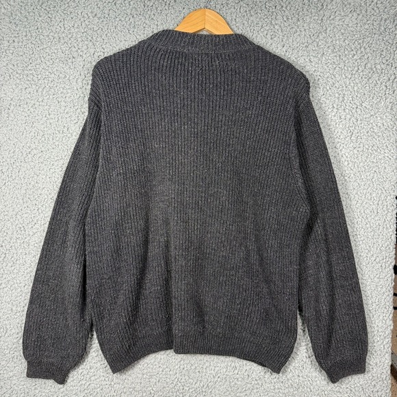 Eddie Bauer Ribbed Henley Sweater Mens M Charcoal Cotton Heritage Outdoor - Picture 5 of 5